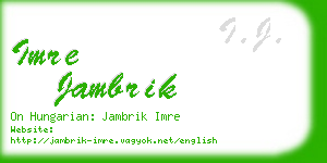 imre jambrik business card